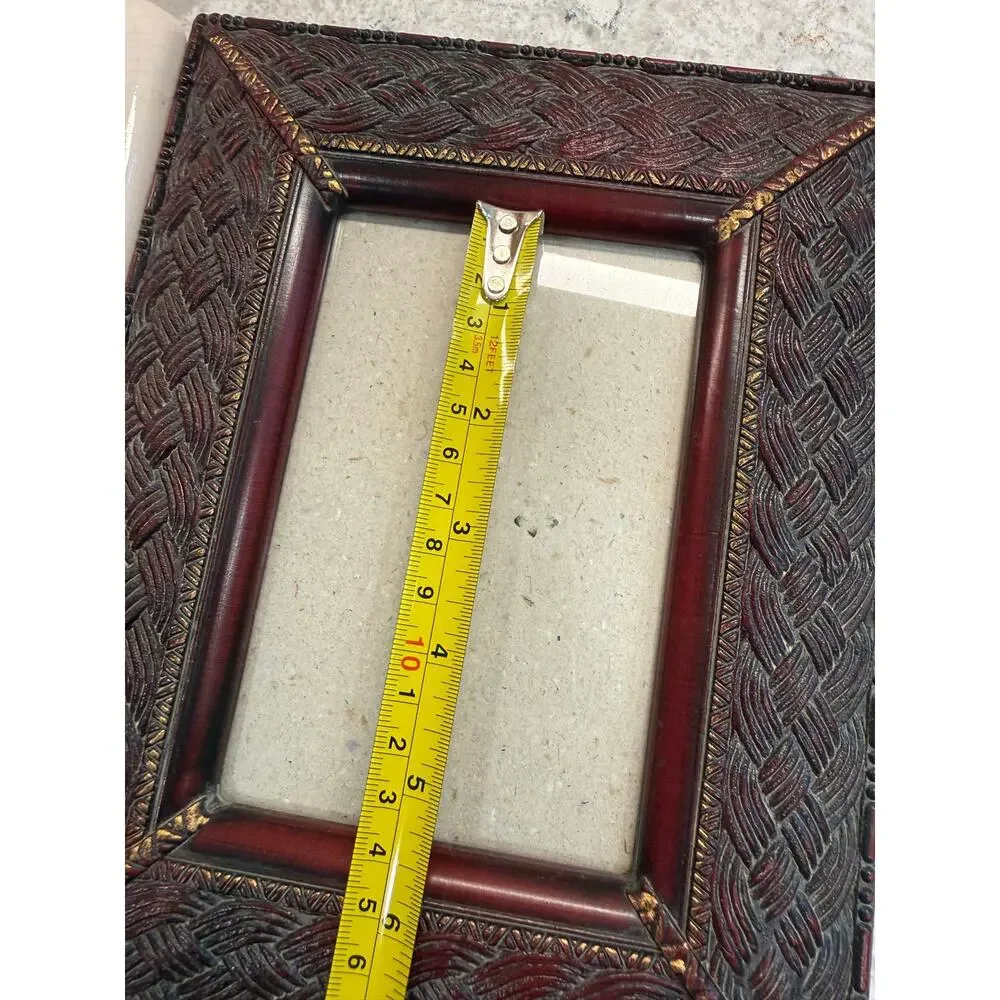 Collection of 3 Vintage Desktop Frames 4X6 Brown and White
